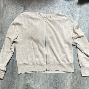 Cream Zip-Up Sweatshirt